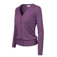 thumbnail image 3 of Made by Olivia Women's Classic Button Down Long Sleeve V-Neck Soft Knit Sweater Cardigan, 3 of 3