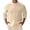 Khaki, variant on Mens Linen Tops 3/4 Sleeve Shirt Button Down Stand Collar Topswith Pocket Loose Casual Clothes Lightweight Sophisticated Noble Style Quality Clothing For Men Bold Fashion Statement Top