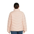 Time and Tru Women's Plus Chevron Midweight Puffer Jacket, Sizes XS3X