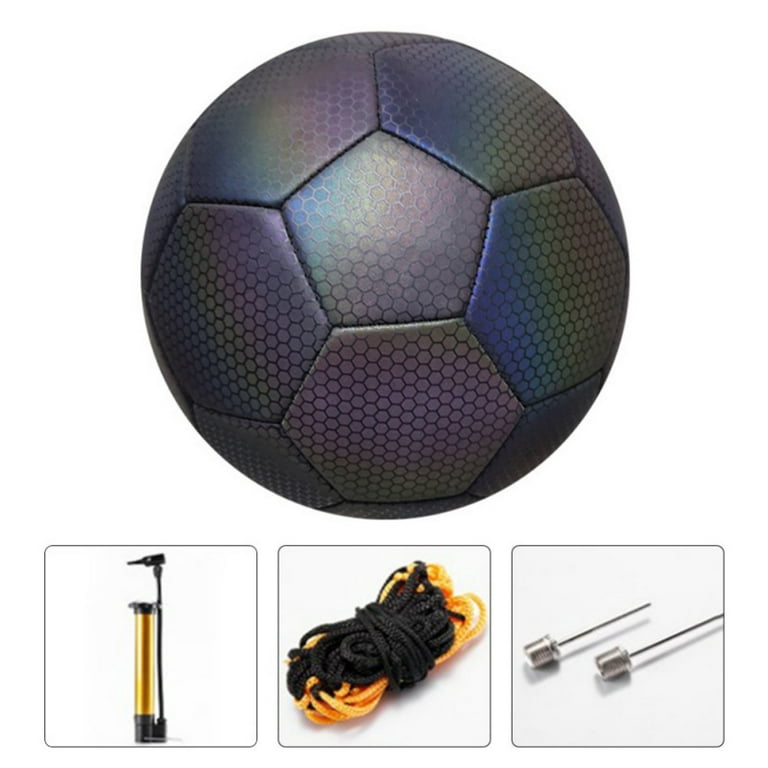Holographic Luminous Soccer Ball for Night Games & Training, Glowing in The  Dark Light Up Reflective with Camera Flash Reflects Light Toy Gifts for