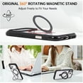 thumbnail image 2 of For iPhone 17 Pro Max Case Compatible with MagSafe, Rugged PC+TPU Back Cover with Magnetic 360° Kickstand Ring Holder, Anti-Scratch, Shock-Absorbent, Non-Slip Grip, Anti-Fingerprint,Black, 2 of 10