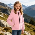 thumbnail image 6 of Wlynlyn Girls Rain Jacket Waterproof Hooded Raincoats Outdoor School Daily Travel Lightweight Windbreaker Raincoat(15-16 Years), 6 of 9