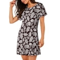 thumbnail image 2 of Easygdp Hand Drawn Pig Camisón de manga corta para mujer, informal, estampado, 2 of 6