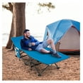 thumbnail image 2 of Camping Cot, 600 LBS Heavy Duty Sleeping Cot w/Ergonomic Incline Design, 3-in-1 Pocket, Carry Bag, Folding Cot for Adults & Kids, Indoor Outdoor Cot Bed for Camp Travel Home Office Nap (Blue), 2 of 9