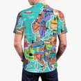 thumbnail image 4 of Balery Cartoon Map Of Europe Printed Men’s Short Sleeve Polo Shirt, Midweight Men's Shirt,Golf Polo shirts -X-Large, 4 of 9