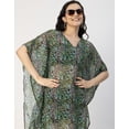 thumbnail image 5 of Moomaya Kimono Sleeves V Neck Kaftan Printed Rayon - Women's Elegant Kaftan, 5 of 9