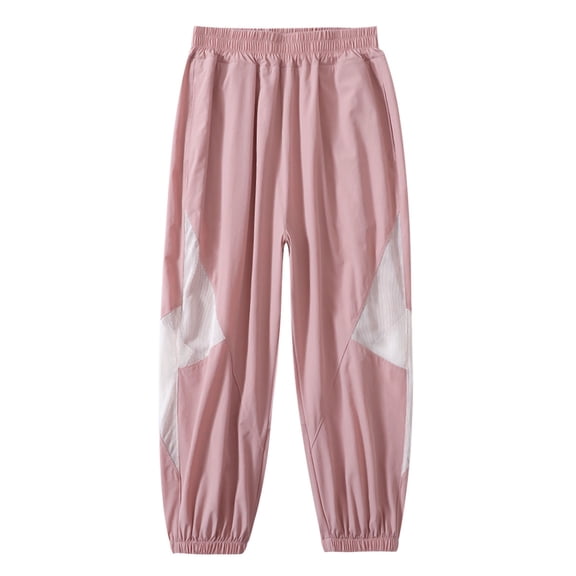 Khunlpohl Kid's Sports Pants Elastic Waistedd Color Block Tapered Trousers Lounge Lightweight Athletic Running Pant