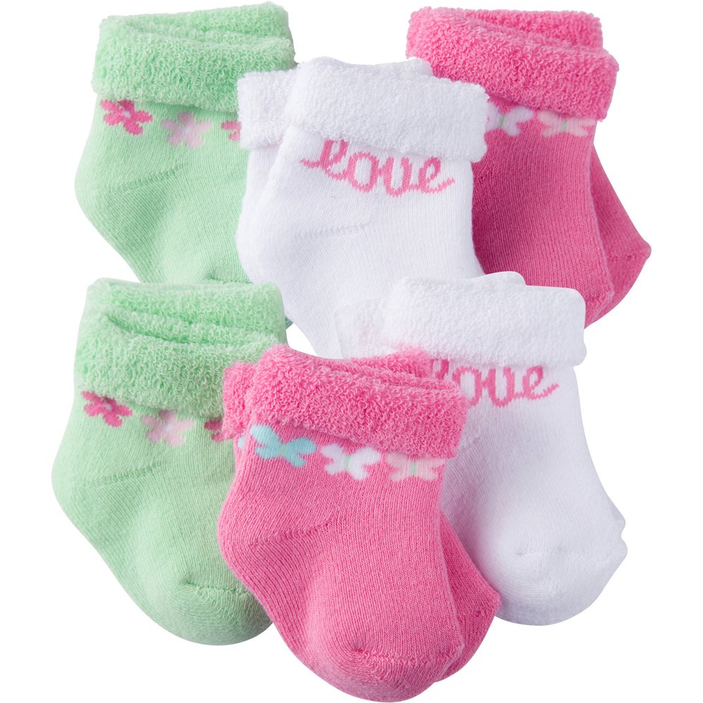 Gerber Gerber Newborn Baby Girl Terry Bootie Socks, 6Pack Walmart