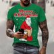 thumbnail image 1 of Camiseta de hombre Feliz Navidad alfabeto Santa 3d impreso manga corta cuello redondo pulóver ropa de hombre de gran tamaño camisetas de dibujos animados, 1 of 4