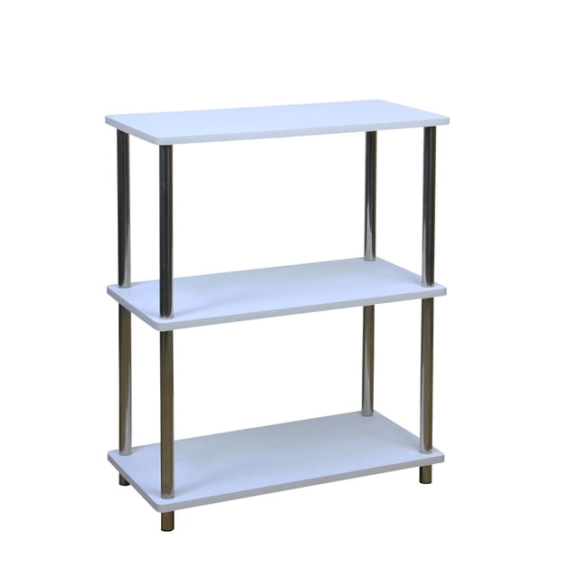 Anaquel Estante Multiusos Madera Con Acero Inoxidable Blanco ELLEGANCE HOUSEWARE SS34373