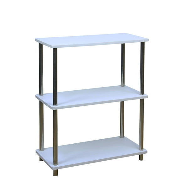 Anaquel Estante Multiusos Madera Con Acero Inoxidable Blanco ELLEGANCE HOUSEWARE SS34373