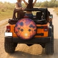 thumbnail image 3 of KAKALAD Sunset Palm Trees 07 Spare Tire Cover Universal Vehicle Accessories Buckle Car Tools 17”in, 3 of 6