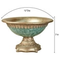 thumbnail image 3 of Cambria Aqua Marbled Traditional Centerpiece Pedestal Bowl Table Decoration Centerpiece Bowl Only, 3 of 5