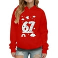 thumbnail image 2 of Tracksuit 67 Pullover Hop Rap Hoodie Casual Outfit 6 7 Outfits Red 8 Y-9 Y, 2 of 4