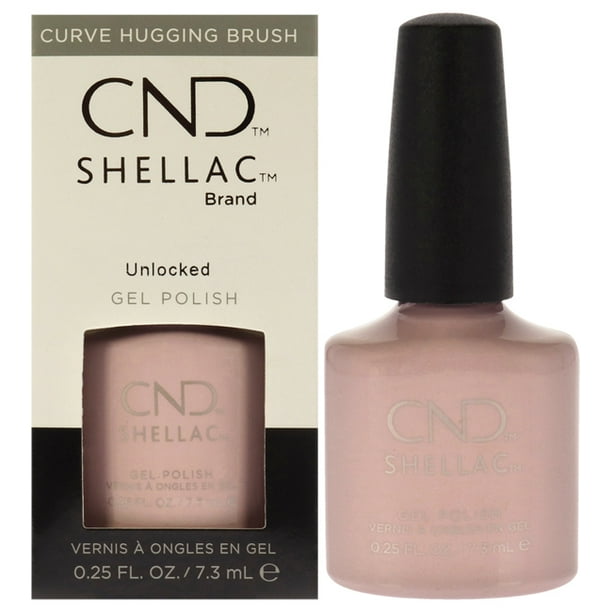 CND Esmalte de uñas de gel Shellac, color de pintura de uñas de larga duración con pincel que abraza la curva, esmalte desnudo/marrón/bronceado, 0.25 fl oz
