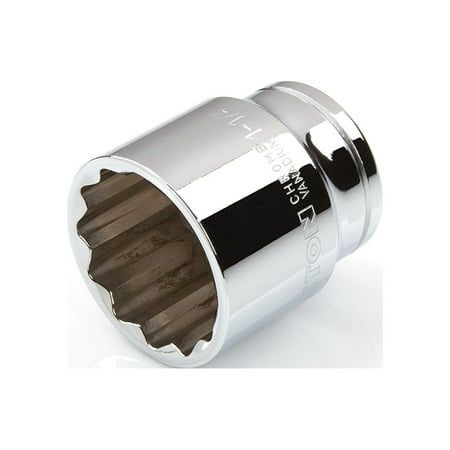 UPC: 0020209142240 | 1/2-Inch Drive by 1-1/4-Inch Shallow Socket 12 Point Slim Wall TEKTON 14224