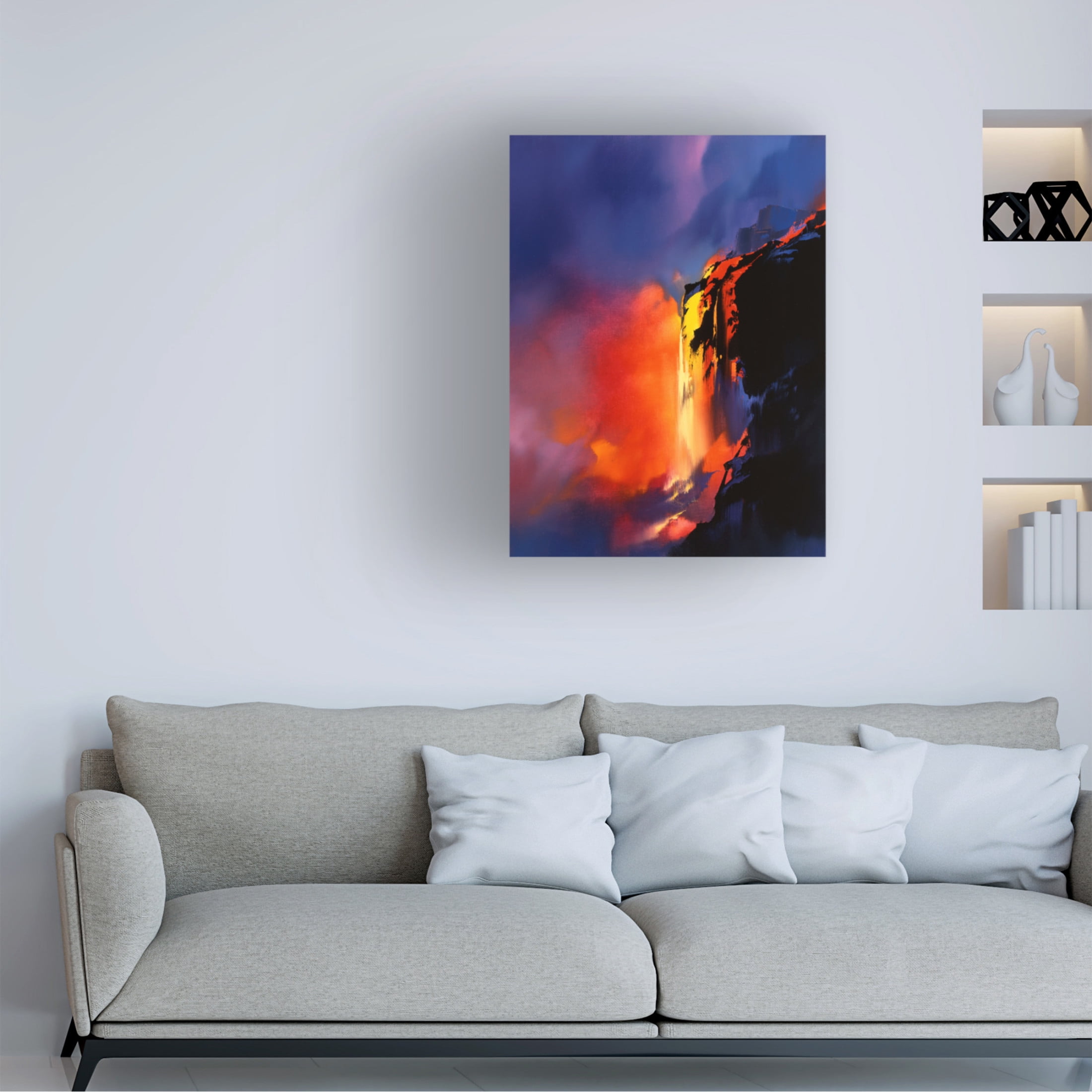 Canvas Wall Art - Thomas Leung 'Fire Cliffs' Wall Art for Living Room, Bedroom, or Office Décor by Trademark Fine Art - 35 x 47 Inches