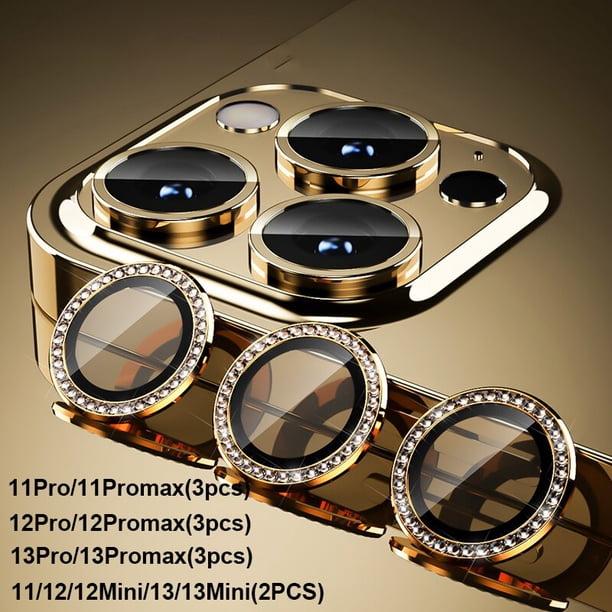 Protector de lente de cámara con purpurina de diamante para iPhone 13 12 11 Pro Max Mini anillo de Metal Len Glass iPhone14 Plus cubierta protectora Tan Jianjun unisex