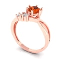 thumbnail image 2 of 0.87 ct Round Cut Simulated Red Diamond 3 Stone 18K Rose Gold Womens Engagement Ring, 2 of 5