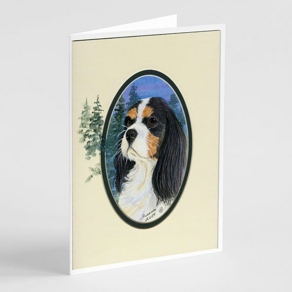 Caroline's Treasures Cavalier Spaniel Greeting Cards with Envelopes, 5" x 7" (8 Count)
