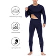 thumbnail image 5 of Thermal Underwear for Men: Fleece Lined Long Johns Base Layer, Extreme Cold Weather Winter Ski Thermals Top and Bottom Set, 5 of 6