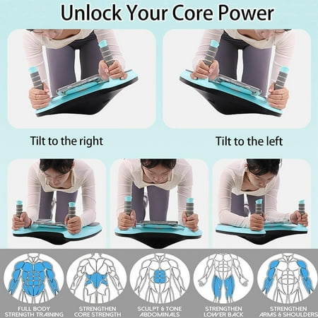 Board for Workout, Portable Plank Support with 4 Caster Wheels, Convertible Abdominal Board, Home Fitness Equipment for Full Body Exercise