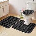 thumbnail image 2 of Black Striped Bath Mat 3 Piece Bathroom Rug Set, Modern Abstract Art Geometric Stripes Non Slip Bath Rug Contour Mat and Toilet Lid Cover, Absorbent Shower Mats Soft Bath Rugs and Mats Sets, 2 of 8
