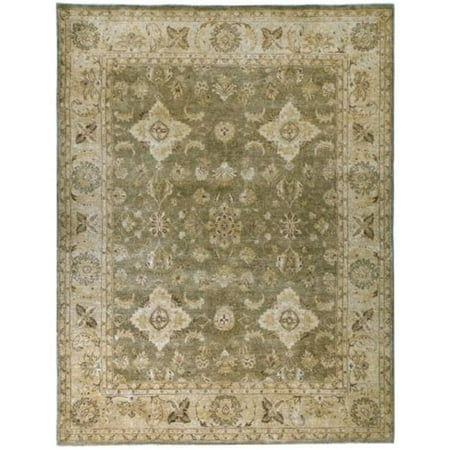 10 X Ft Peshawar Yezd Square Area Rug Khaki Gold