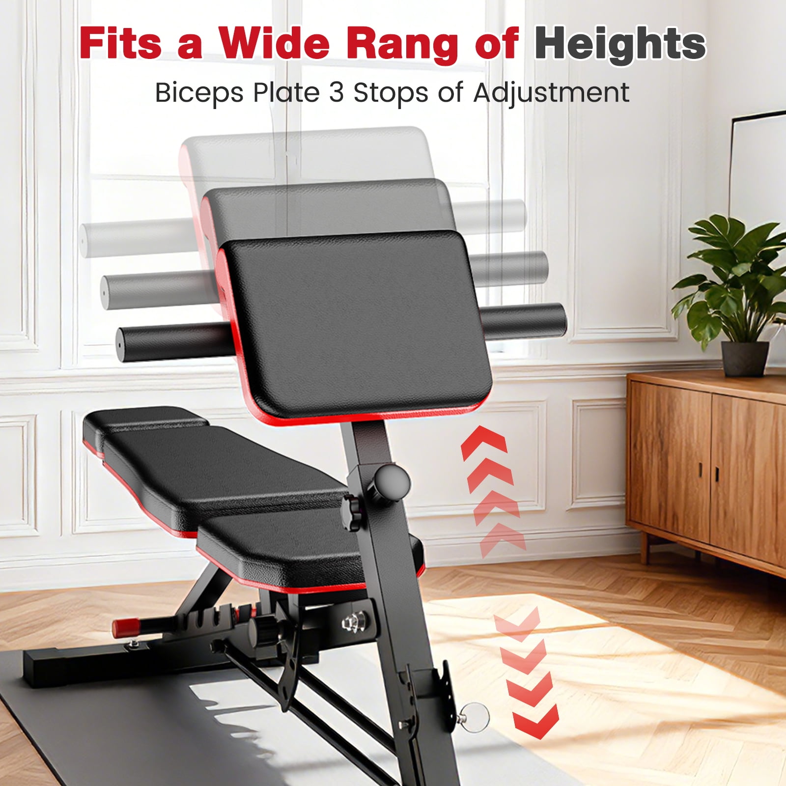 BAOKALER Weight Bench, 1000LBS Max Load, 8 in 1 Dumbbell Bench with Adjustable Seat Angles, Incline, Decline, and Flat Bench Roman Chair for Full Body Home Gym Workout