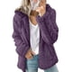 thumbnail image 1 of Abrigo de oso de peluche para mujer, cárdigan suave y cálido, capucha de piel polar, chaqueta hinchada, Tops de invierno, 1 of 3