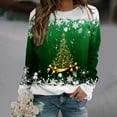 thumbnail image 1 of Chandails d'Automne d'Hiver Grande Taille pour Femmes Chandails de Noël pour Femmes Arbre de Noël Suéter Navideño Mujer Mignon Col Rond Chandails à Capuchon Amusants, 1 of 4