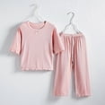 thumbnail image 2 of BLVB Toddler Baby Girl Clothes 2 Piece Pajamas Sets Kids Half Sleeve Tops Long Pants Pjs Sleepwear 2PCS Set(Pink,5-6Years), 2 of 7