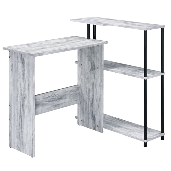 Home Office Desks, Antique White and Black Office Desk with Bookshelf, Black Grey Office Desks,Wood Metal Computer Desks, Furniture Office Desks & Work Surfaces