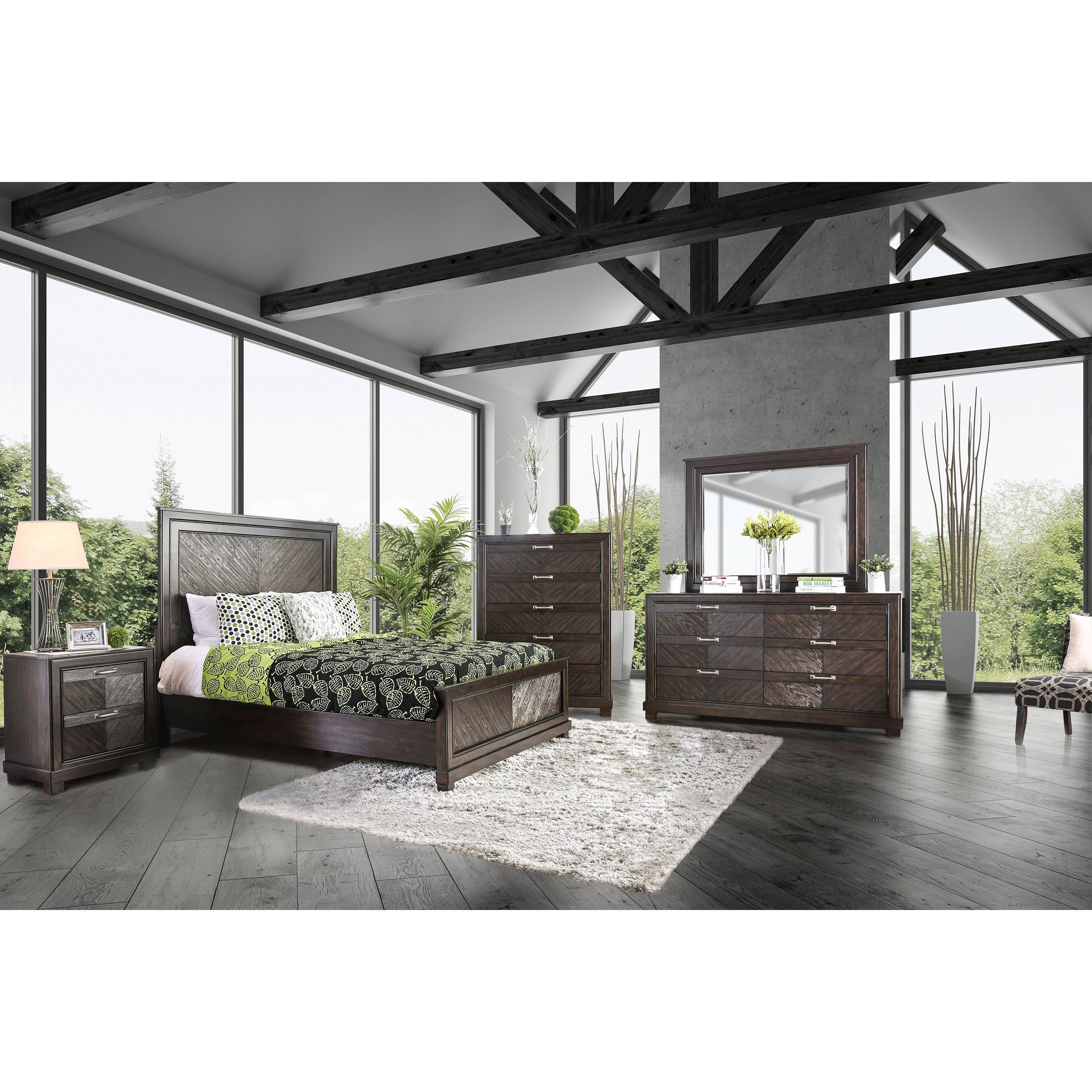 Furniture of America Huston Wood Platform Bed, Queen, Espresso