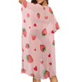 thumbnail image 3 of HELLHERO Pink Strawberry Hearts Bathing Suit Cover Up High Quality Fabrics Washable Free Size Long Kimono Swimsuit Cover Up for Women, 3 of 5