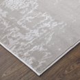 thumbnail image 5 of 2' X 3' Ivory and Silver Abstract Power Loom Worn Faded Area Rug, 5 of 11
