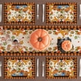 thumbnail image 2 of Fall Cross Pumpkin Maple Leaves Plaid Placemats Set of 4 Table Mats for Party Home Kitchen Dining Thanksgiving Table Decorations 12x18 Inch, 2 of 5