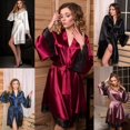 thumbnail image 3 of Femmes Satin de Soie Robe Pyjama Robe de Mariée Robe de Nuit Robe Dentelle Homewear, 3 of 3