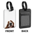 thumbnail image 3 of WIRESTER 2pcs Set PU Leather Luggage Tags Privacy Label Flap for Travel Suitcase Baggage - Winking Golden Retriever, Basset Hound Dogs, 3 of 8