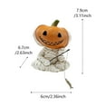 thumbnail image 2 of Halloween Tabletop Decor - Bandage Doll Fishing Resin Ornament, Spooky Indoor Outdoor Waterproof Decorations, Halloween Gift with Rotatable Fishing Rod, Vintage Orange-Black Pumpkin Figurine, 2 of 6