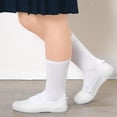 thumbnail image 4 of Zapatos de ballet perfke para niños Antideslizantes con correa elástica color blanco 22 Zapatillas de lona, 4 of 9