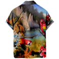 thumbnail image 2 of Camisa De Botones Para Hombre Nueva camisa de manga corta holgada informal con estampado digital 3d y estampado de (Sky Blue, 3XL), 2 of 4
