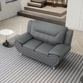 thumbnail image 4 of Uspridefurniture Carlock 61.3'' Faux Leather Pillow Top Arm Loveseat -Gray, 4 of 5