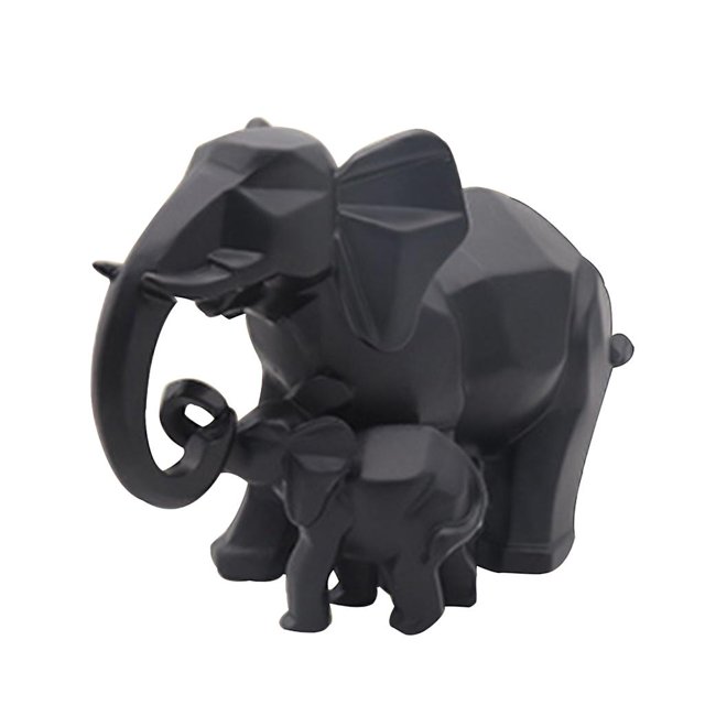 Madre Hijo Pareja Amor Escultura Decorativa Negro Sunnimix Figura de resina elefante