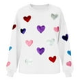 thumbnail image 4 of Elvqul Sweatshirts for Women,Sweater for Women,Long Sleeve Crewneck Valentine Graphic Shirt Heart Cute,White, 4 of 9