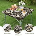 thumbnail image 4 of Black White Gold Marble Pattern Square Fitted Tablecloth with Elastic Edge,Square Table Cover,Washable Elastic Table Cover for Home Kitchen Party Decor 36"x36", 4 of 6