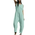thumbnail image 2 of jjayotai Womens Casual Jumpsuits, Twisted Back Onesie Rompers Sleeveless Baggy Solid Loose Fit Overalls Jumpers Mint Green XXL, 2 of 9