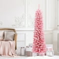 thumbnail image 5 of 6Ft Pencil Slim Artificial Pink Christmas Tree, 5 of 9