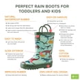 thumbnail image 3 of Oakiwear Kids Rain Boots For Boys Girls Toddlers Children Earthy Dinosaurs, 3 of 3
