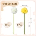 thumbnail image 2 of Uxcell 10 piezas de flores de bola de crisantemo artificial, ramo de flores de crisantemo falso de seda para decoración de hogar, jardín, boda y fiesta, blanco/amarillo, 2 of 7